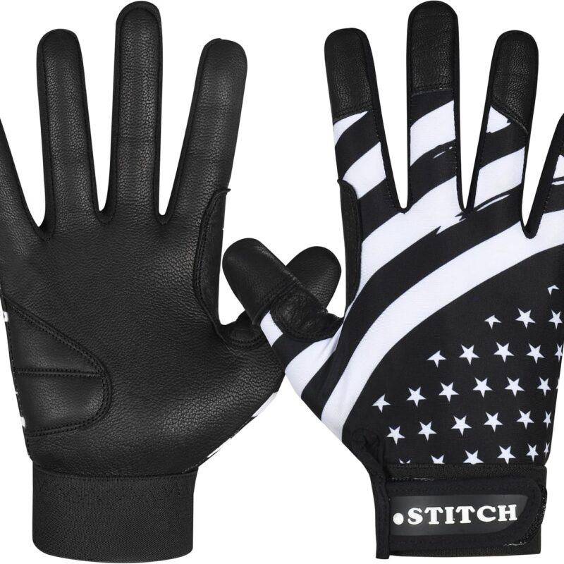 Guantes de bateo Dot Stitch con bandera de EE. UU. para béisbol y sóftbol