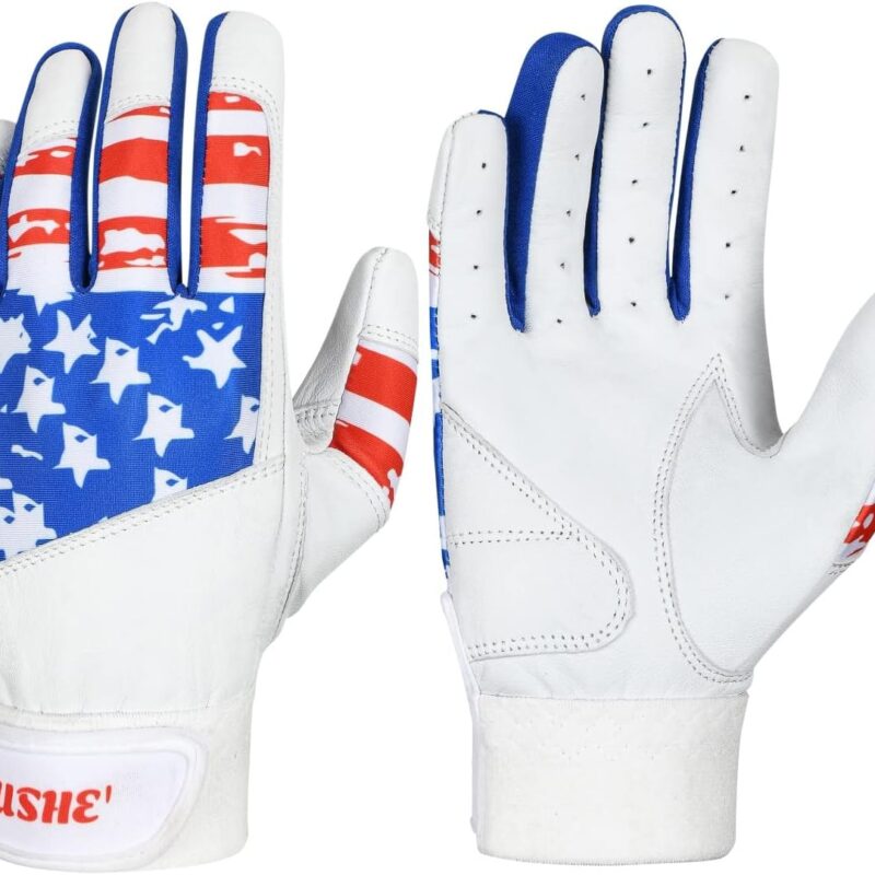 Guantes de bateo de béisbol con bandera de Estados Unidos
